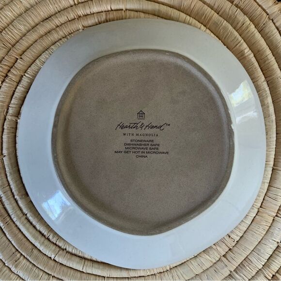 HEARTH & HAND With Magnolia 4pc Textured Appetizer Stoneware Plates Sour Cream - Picture 3 of 14